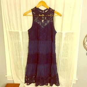 Navy blue sleeveless dress